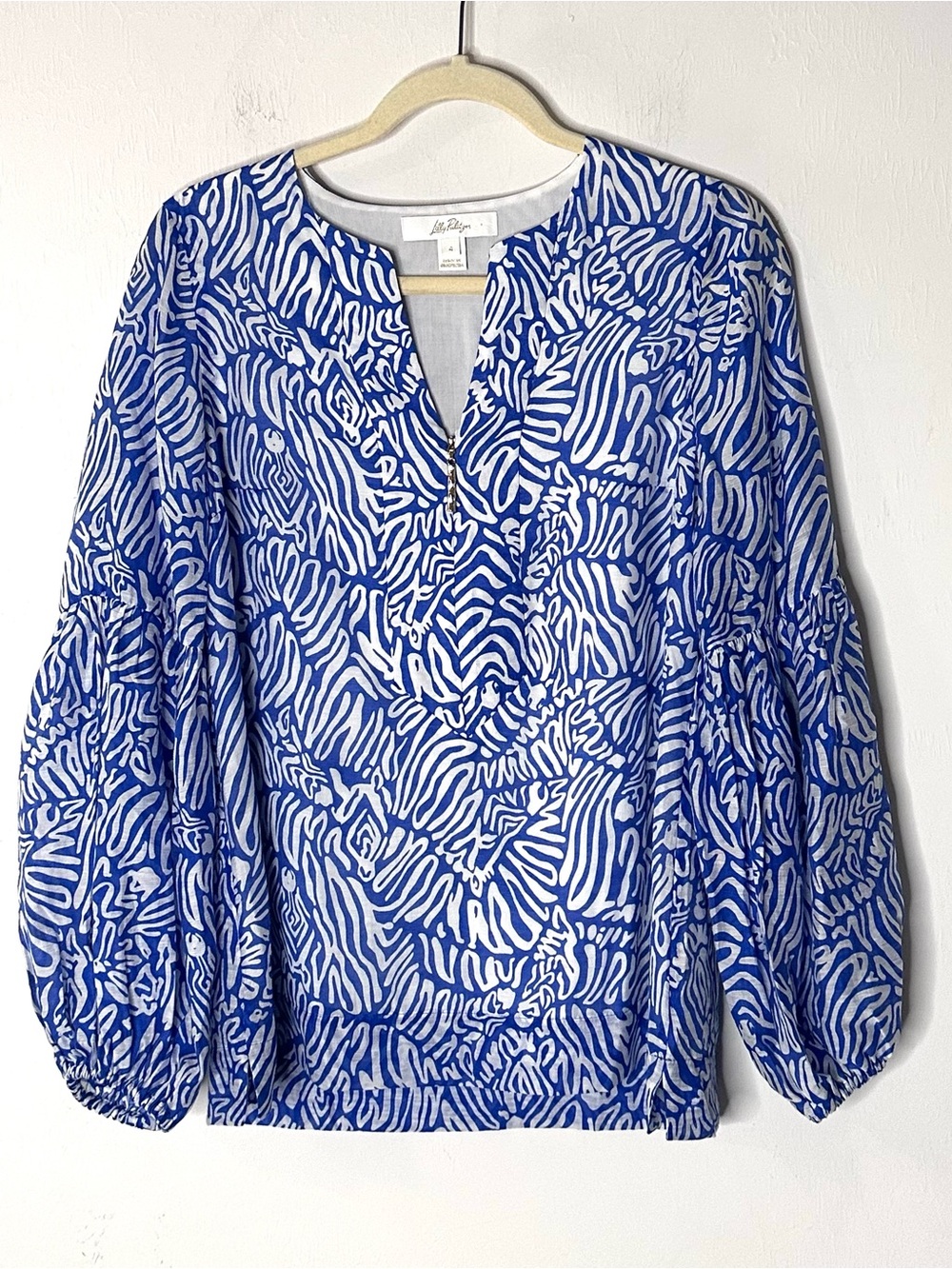 New! Lilly Pulitzer Women's Laurelie Top, Martinique Blue Zee Bebe 4 - Picture 6 of 8